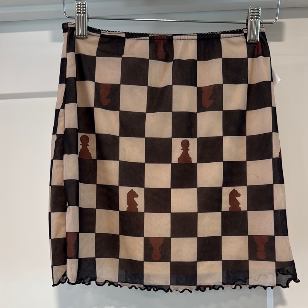 Urban Outfitters Checkered Chess Mini‎ Skirt - XS